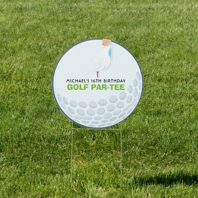 Golf Themed Birthday Party Sign (Insitu)