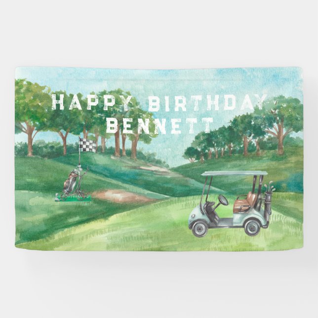 Golf Themed | Birthday Party Welcome Banner (Horizontal)