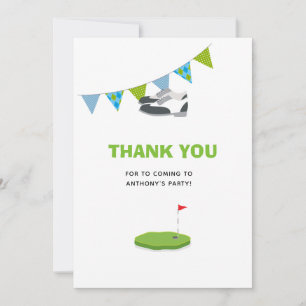 Golf Themed Birthday Thank You Card