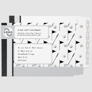 Golf Themed Black and White Elegant Business Envelope Mailers