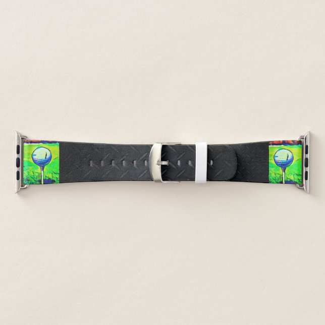 Golf Themed Black Diamond Plate Apple Watch Band (Band)