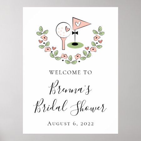 Golf Themed Bridal Shower Wedding Welcome Sign