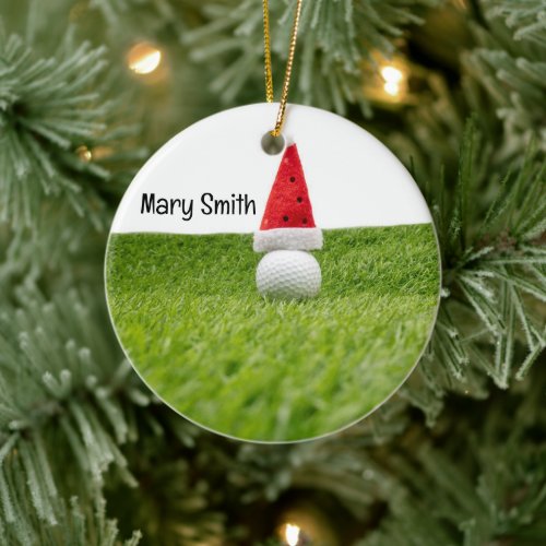 Golf themed Christmas gifts for Golfer Ceramic Ornament