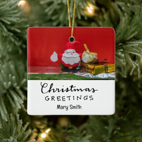 Golf themed Christmas gifts for Golfer Ceramic Ornament