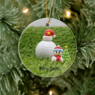 Golf themed Christmas gifts for Golfer Ceramic Ornament