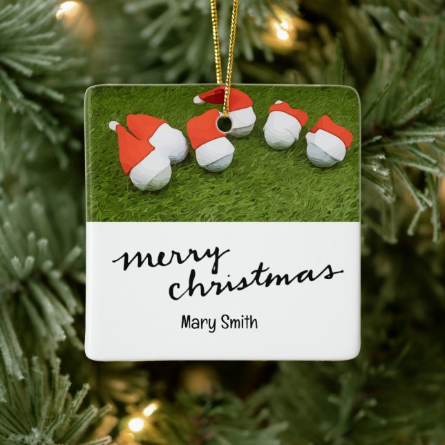 Golf themed Christmas gifts for Golfer Ceramic Ornament (Tree)