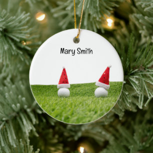 Golf themed Christmas gifts for Golfer Ceramic Ornament