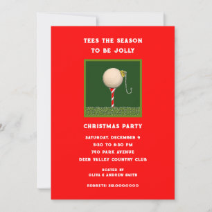Golf Themed Christmas Holiday Party Invitation