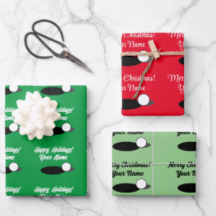 Golf themed custom Christmas wrapping paper sheets