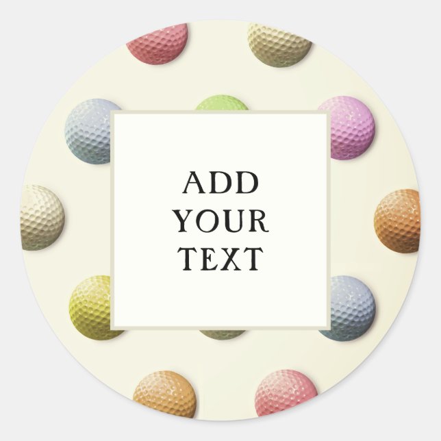 Golf Themed Event Classic Round Sticker (Front)