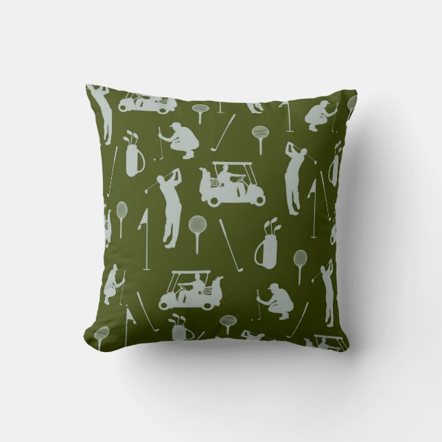 Golf themed Fairway Serenity: Golf Club and Ball  Throw Pillow (Front)