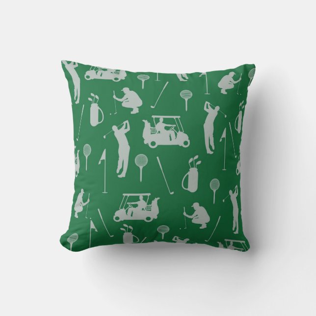 Golf themed Fairway Serenity: Golf Club and Ball  Throw Pillow (Front)