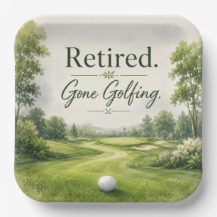 Golf themed for Golfer Retirement Party Paper Plates