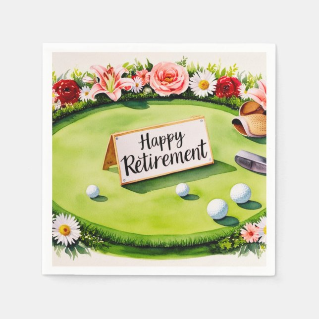 Golf themed for Golfer's Retirement  Napkins (Front)