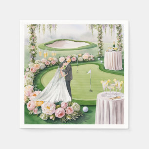 Golf themed for Golfer's Wedding on Golf Course Napkins