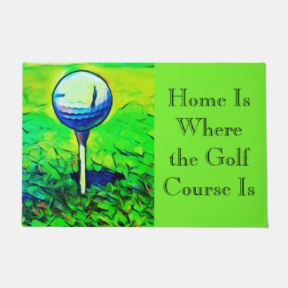 Golf Themed Home is Where the Golf Course Is Mat