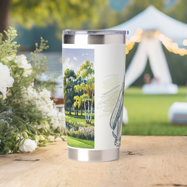 Golf themed  insulated tumbler (Wedding)
