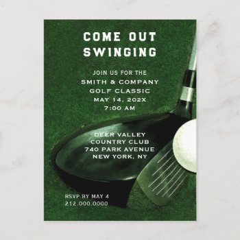 Golf Themed Invitation Postcard by ebbies at Zazzle