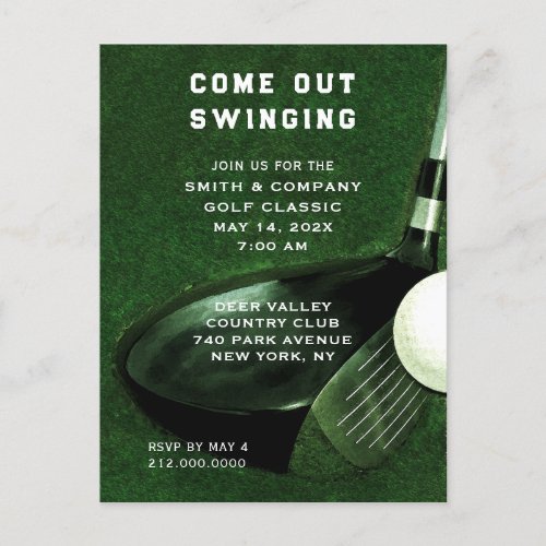 Golf Themed Invitation Postcard