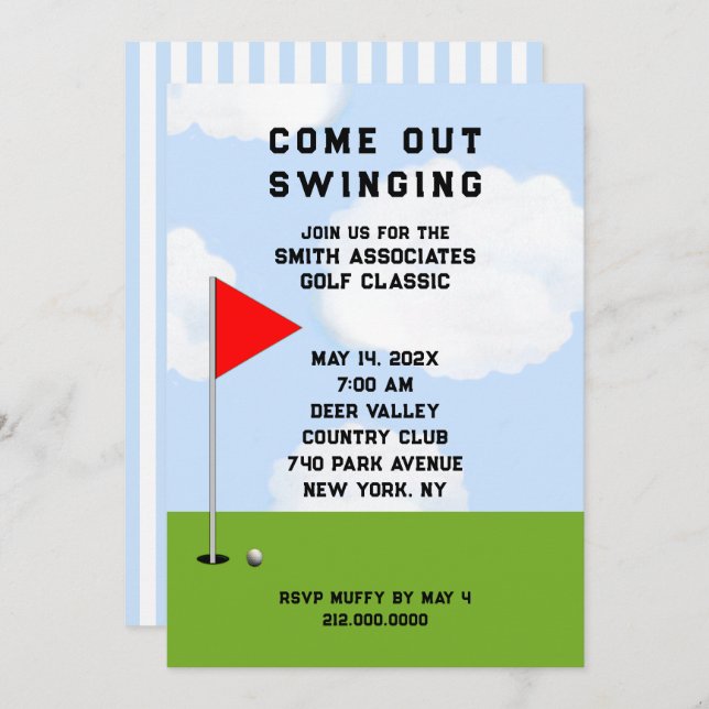 Golf Themed Invitations (Front/Back)
