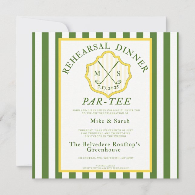Golf Themed Invite - "Par-Tee" (Front)