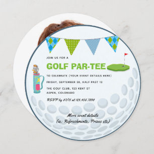 Golf Themed Party Photo Invitation