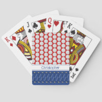 Golf themed pattern add name playing cards