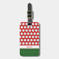 golf themed pattern custom name luggage tag