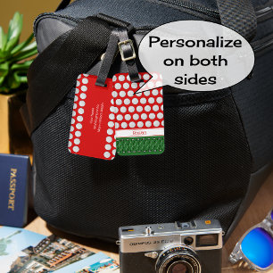 golf themed pattern custom name luggage tag