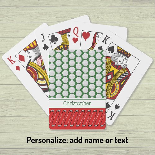 Golf themed pattern custom name poker cards