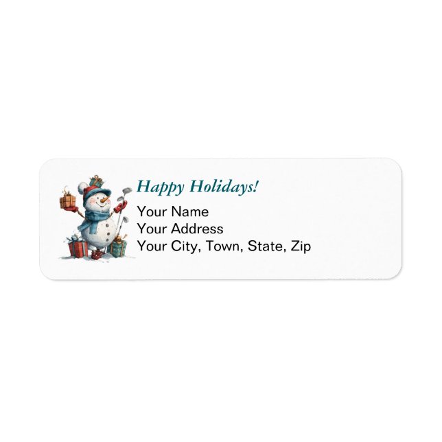 Golf-Themed Personalized Return Address Labels (Front)