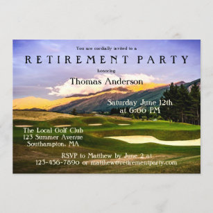 Golf Theme Retirement Invitations Zazzle