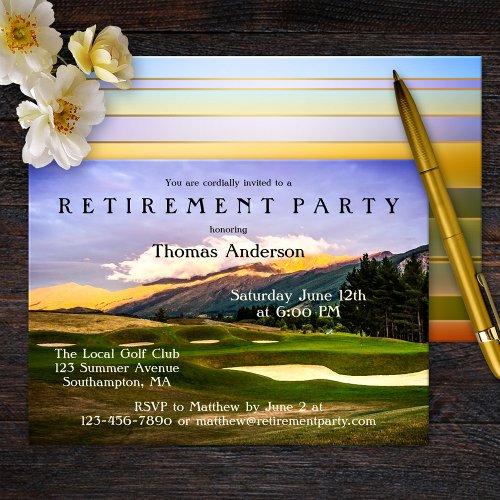 Golf Themed Retirement Party Invitation