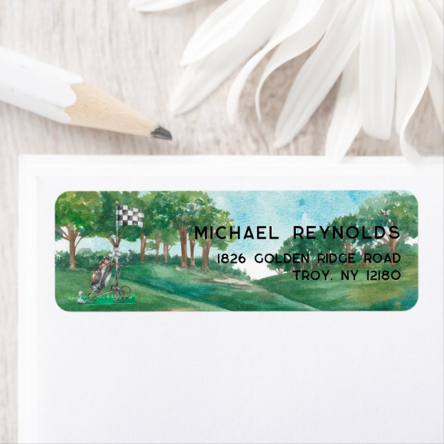 Golf Themed Return Address Label (Insitu)