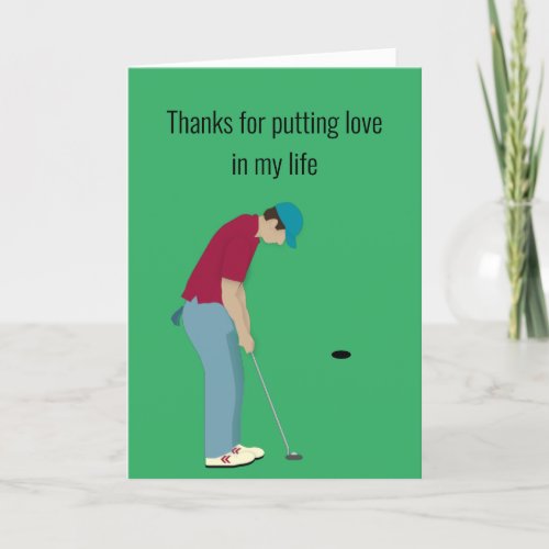 Golf Themed Valentines  Holiday Card