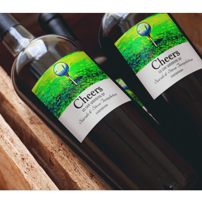 Golf Themed Wedding Cheers Reception Wine Labels (Creator Uploaded)