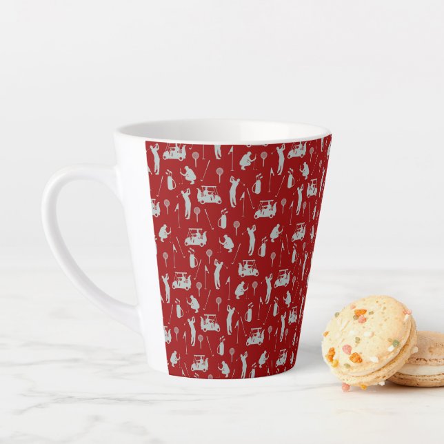 Golf themed with bag cart Golfer on red Coffee Mug (In Situ)