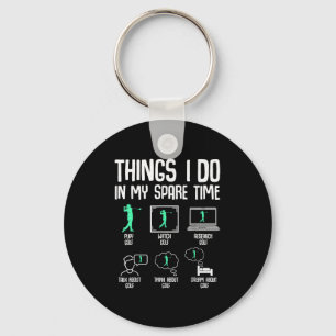 Golf Things I Do In My Spare Time Golfer Kids Boys Keychain