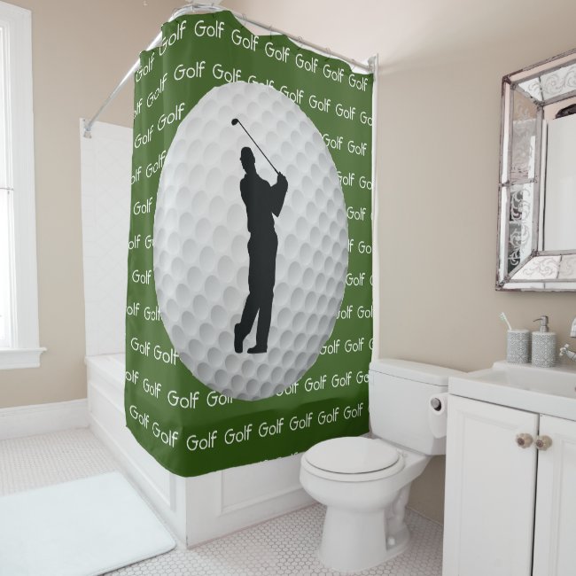 Golf Tiled Text Design Shower Curtain