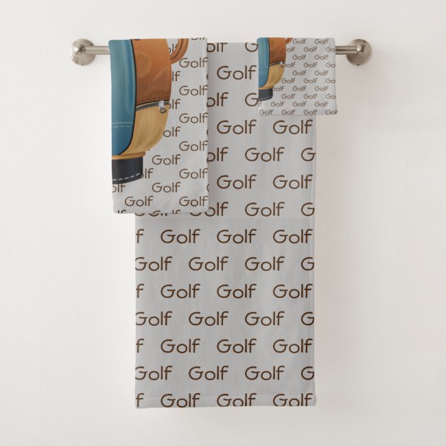 Golf Tiled Text Design Towel Set