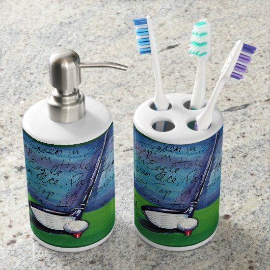 Golf Toothbrush Holder and Soap Dispenser (Front)
