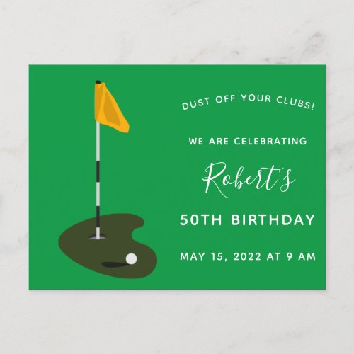 Golf Tournament 50th Birthday Party Invitation