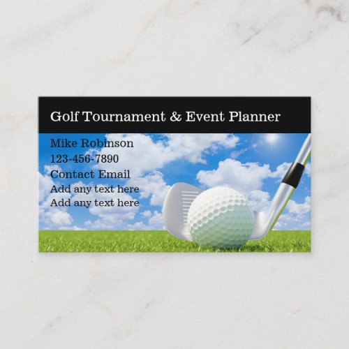 Golf Tournament And Event Planner Business Card