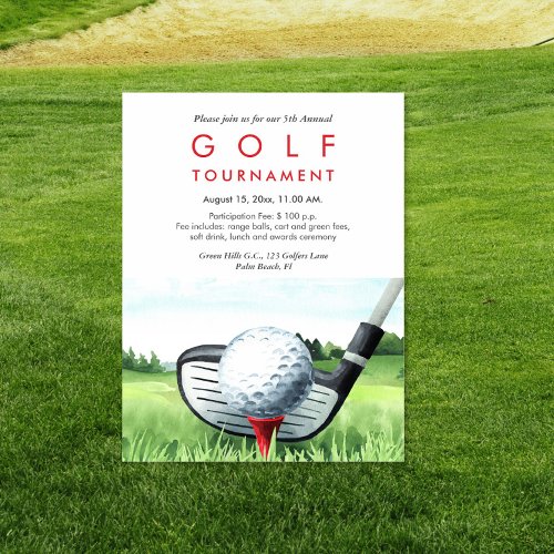 Golf Tournament Annual Invitation Postcard