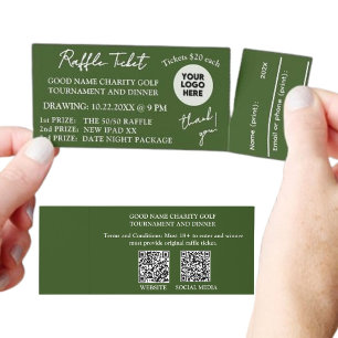 Golf Tournament Business Charity Event Raffle Tickets