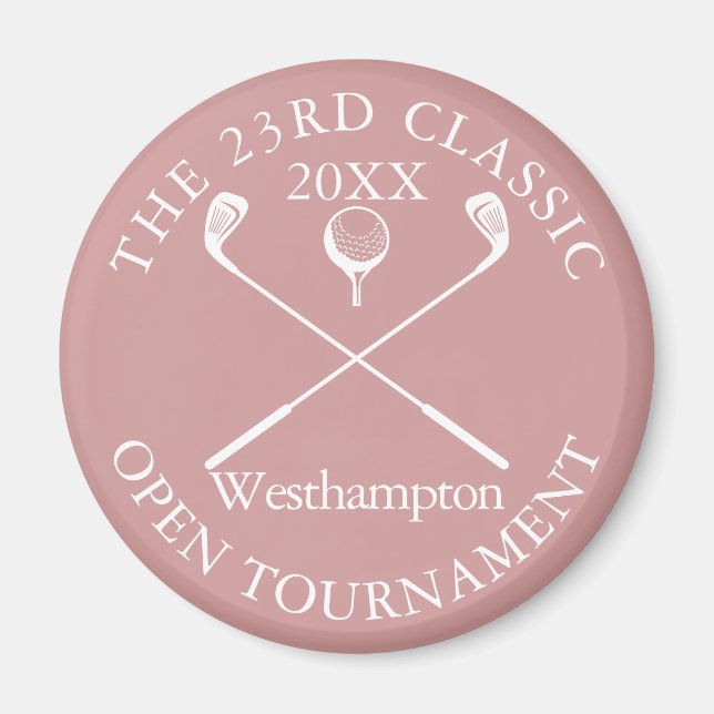 Golf Tournament Classic Event Dusty Rose Pink Magnet (Front)