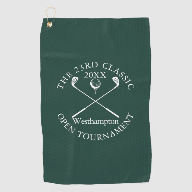 Golf Tournament Classic Event Emerald Green Towel (Front)