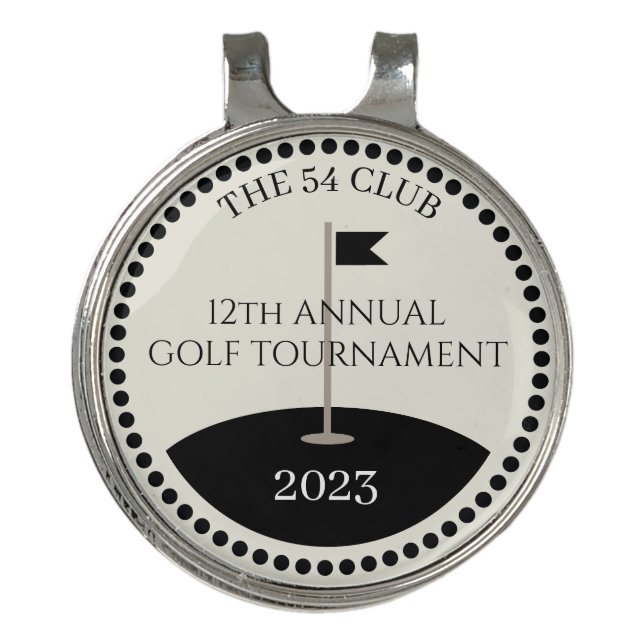Golf Tournament Club Name Golf Hat Clip (Front)