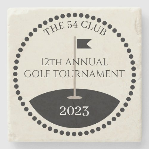 Golf Tournament Club Name Stone Coaster