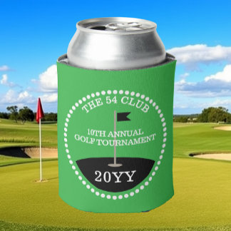 Golf Tournament Club Name Year Green Can Cooler